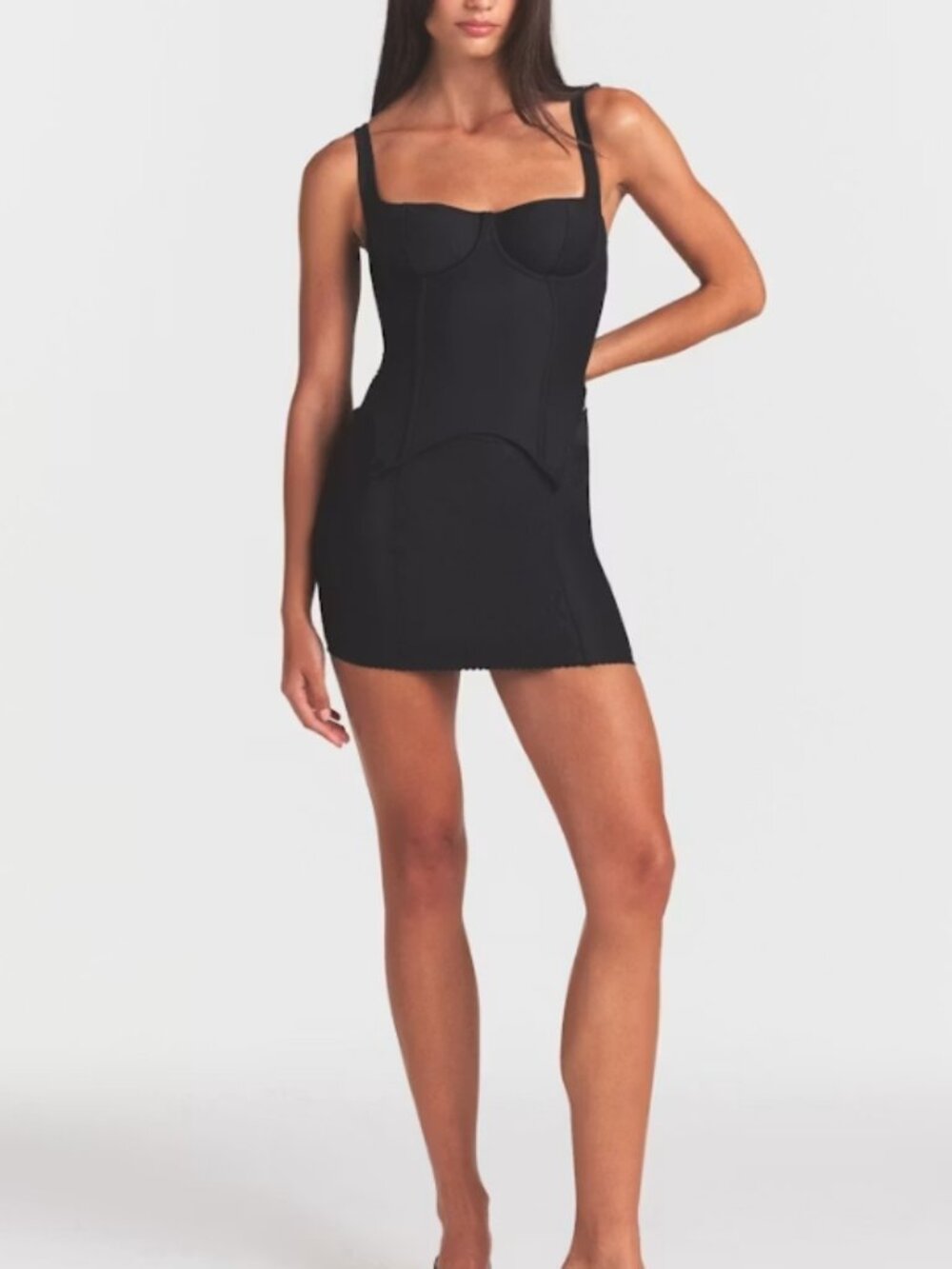 NEW SKIMS Body Mini Garter Skirt Onyx Black Medium NWT